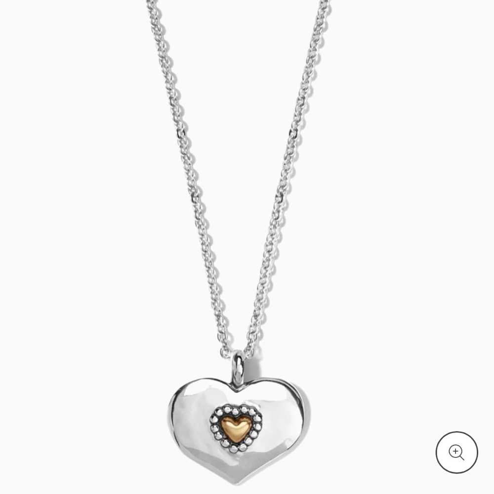 Brighton Silver and Gold Heart Pendant Necklace